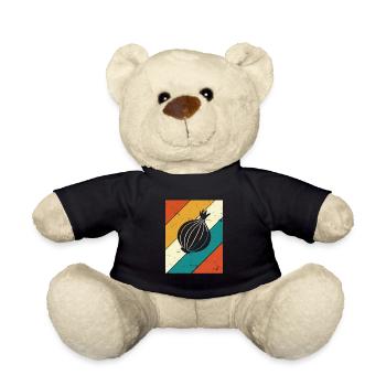 Onion Lover Retro Vegetables Vegan Gift idea - Teddy - Schwarz - Vorne