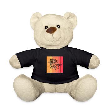 Olive food oil Retro Vegetarian Gift idea - Teddy - Schwarz - Vorne