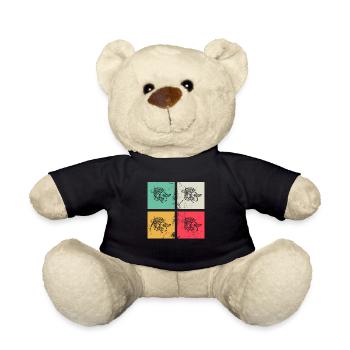 Olive food oil Retro Vegetarian Gift idea - Teddy - Schwarz - Vorne