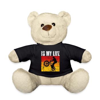 BMX is my life Bike Bicycle Motocross - Teddy Bear - black - Front