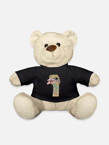 Strauß Emu Geschenk - Teddy - Schwarz