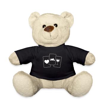 Herz - Wein - Motorrad - - Teddy - Schwarz - Vorne