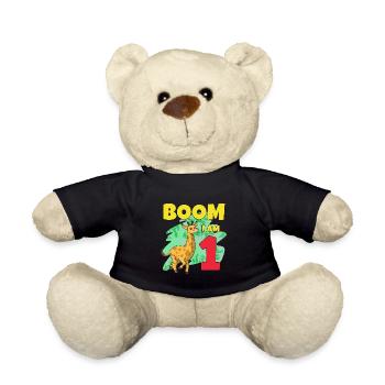 1st birthday giraffe - Teddy Bear - black - Front