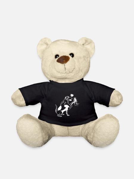 Hund - Herz - Hand - Teddy - Schwarz