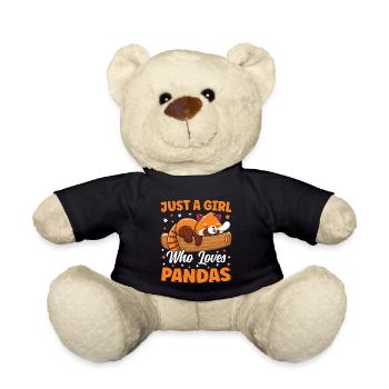 Just A Girl Who Loves Panda Bear Cute Sleeping - Teddy Bear - black - Front