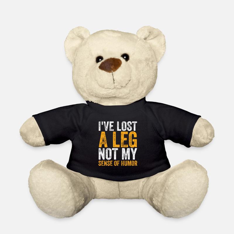 Amputated Leg Prosthesis Gift - Teddy Bear - black