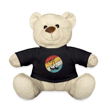 Cherry Retro Fruit Fruit Round - Teddy Bear - black - Front
