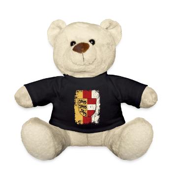 Austria Flag Coat of Arms Lion - Teddy Bear - black - Front
