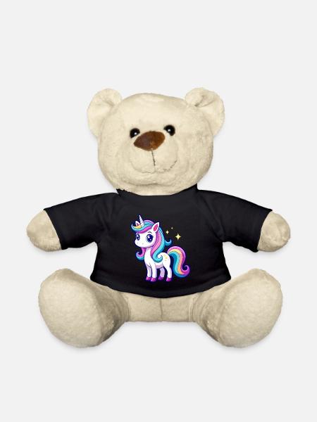 Süßes Regenbogen-Einhorn - Teddy - Schwarz