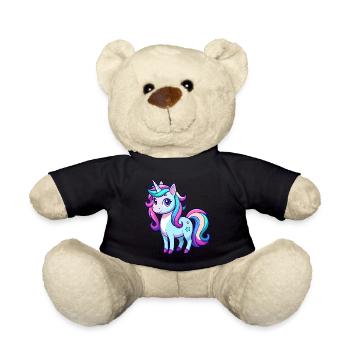 Licorne arc-en-ciel mignonne - Nounours - noir - Devant