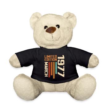 Mars 1977 Anniversaire 1977 Retro 1977 Mars - Nounours - noir - Devant