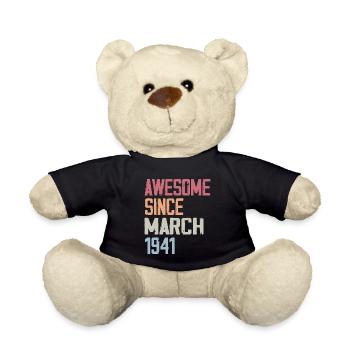 1941 Mars Naissance Anniversaire Mars 1941 Cadeau - Nounours - noir - Devant