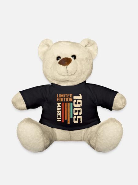 March 1965 Birthday 1965 Retro 1965 March - Teddy Bear - black