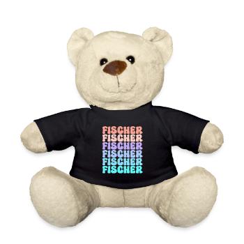 Family Fischer Team Group Summer Gift Idea - Teddy Bear - black - Front