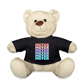Nom de famille Meyer Retro - Nounours - noir - Devant