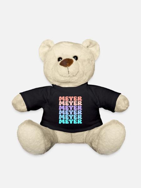 Nom de famille Meyer Retro - Nounours - noir