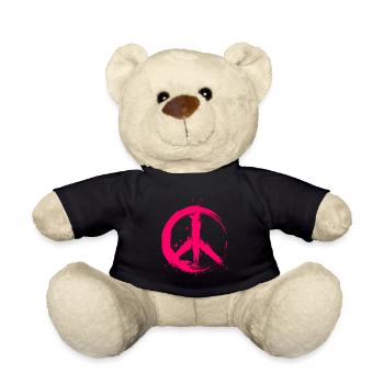 Hippy Peace Symbol Hippie Frieden Freiheit Liebe - Teddy - Schwarz - Vorne