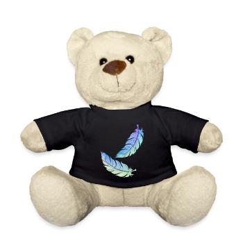 farbige indische Feder - Teddy - Schwarz - Vorne