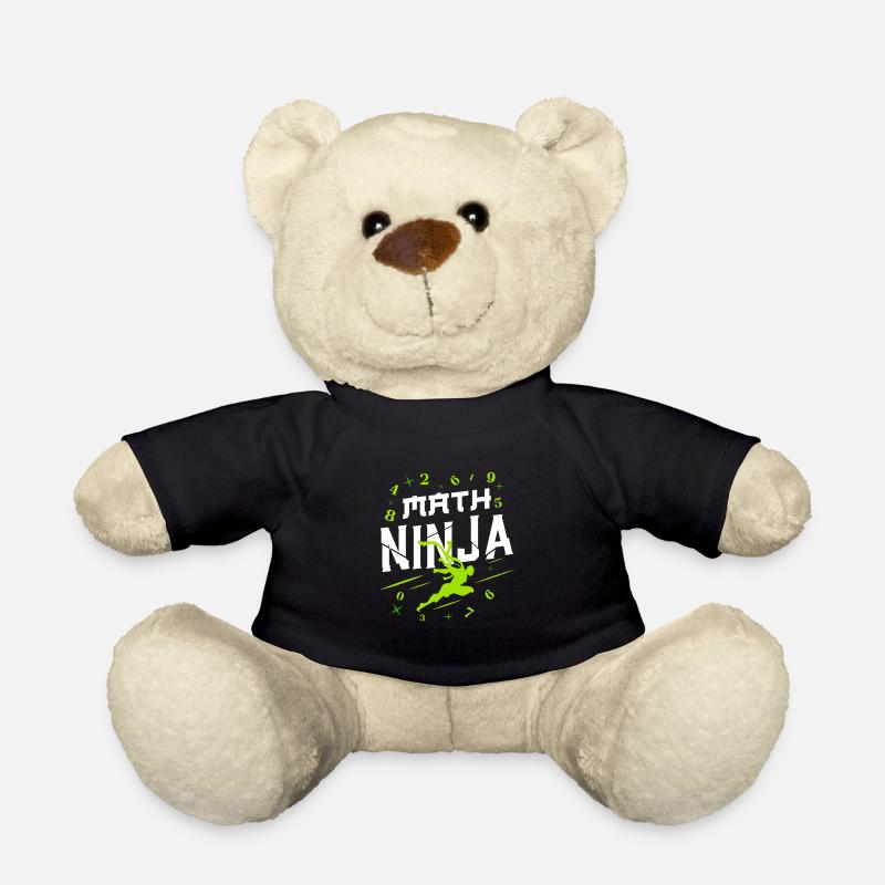 Math Ninja Math Kids Saying Pun Game - Teddy Bear - black