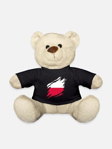 Polen Flagge Used Look Polska Polnische Fahne - Teddy - Schwarz