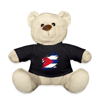 Kuba Flagge Karibik Urlaub Cuba Reise Havanna - Teddy - Schwarz - Vorne