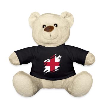 England Flag Vintage English Flag Used Look - Teddy Bear - black - Front