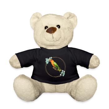 Parrot Flower Bird Watching Animal Pet - Teddy Bear - black - Front