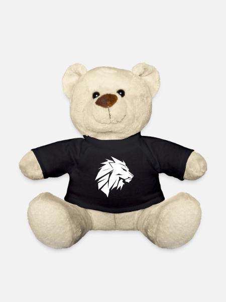 Stylisher Löwenkopf mit Mähne - Teddy - Schwarz