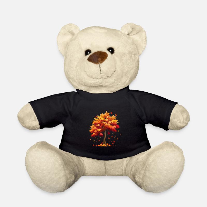 Automne feuilles d’automne tombent de l’arbre - Nounours - noir