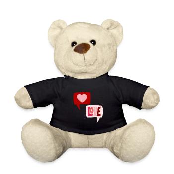 Sprechblasen Liebe Love Valentinstag 2403-5 - Teddy - Schwarz - Vorne
