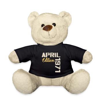 Geburtstag 53 Jahre April 1971 Geburtstagsgeschenk - Teddy - Schwarz - Vorne