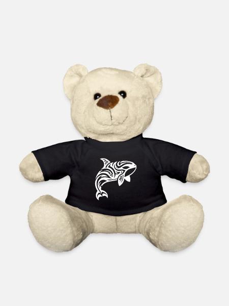 Orca Tribal Tattoo Style springt aus dem Wasser - Teddy - Schwarz