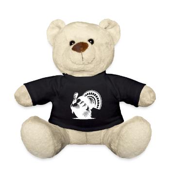 Wilder großer dicker Truthahn mit Flügel Zeichnung - Teddy - Schwarz - Vorne