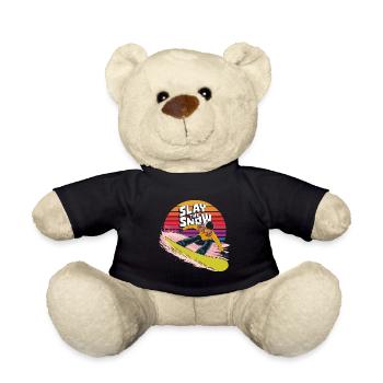 Lay the Snow Snowboarder Design - Teddy Bear - black - Front