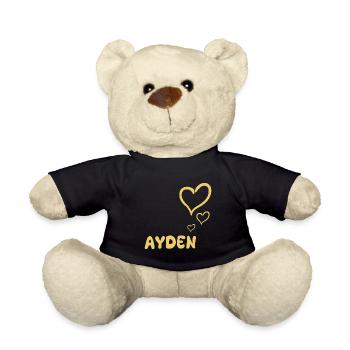 First name Ayden - Teddy Bear - black - Front