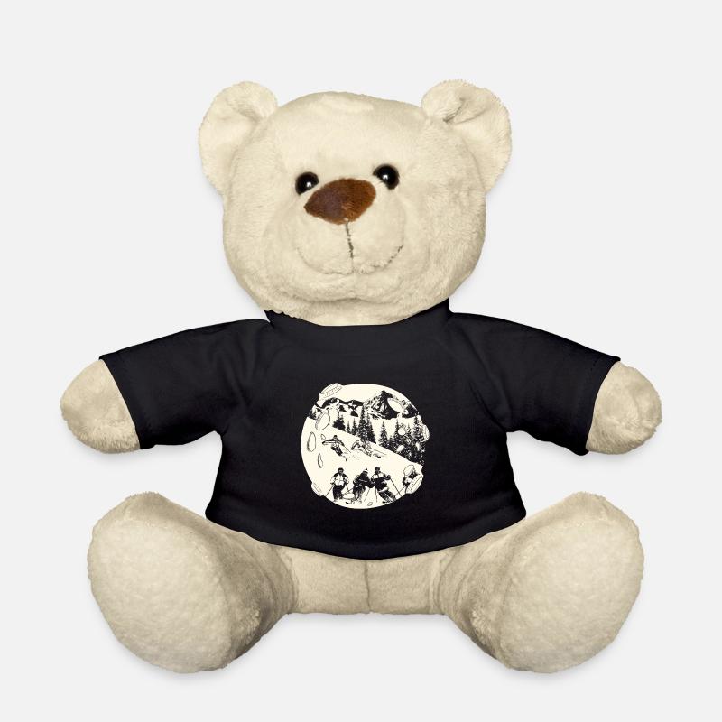 Ski Skifahren Skifahrer - Teddy - Schwarz