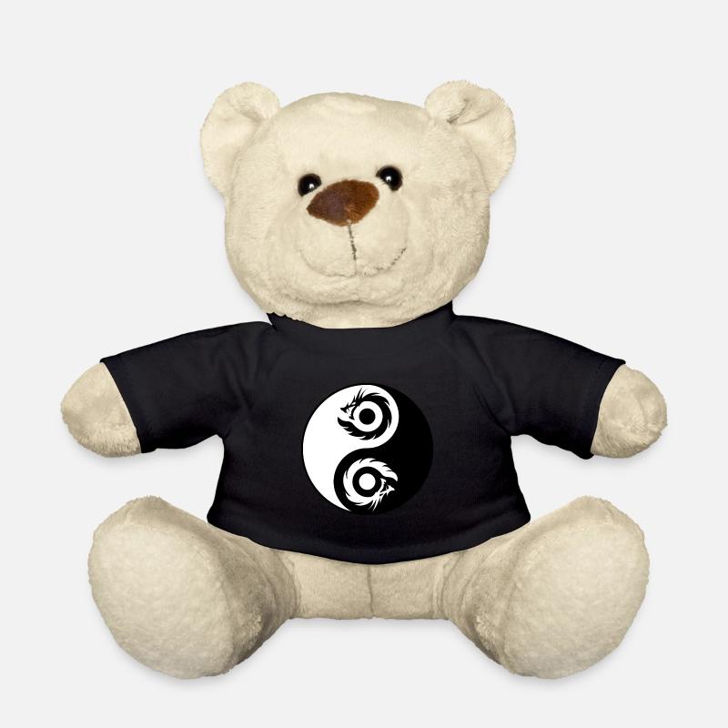 Dragon Yin Yang (2 Dragons) - Teddy Bear - black