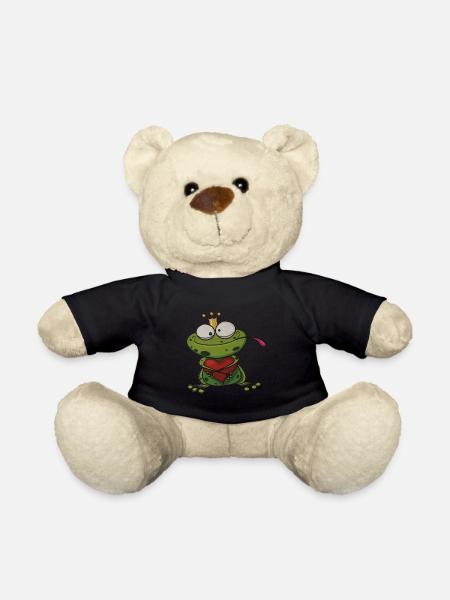 Frosch mit Herz der Froschkönig - Teddy - Schwarz