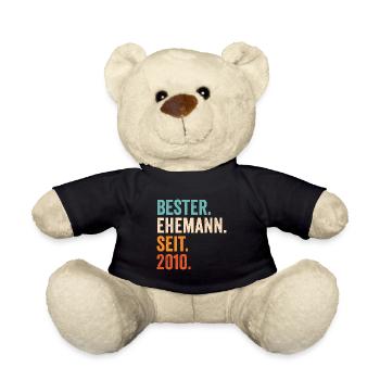 Bester Ehemann Seit 2010 11. Hochzeitstag 11 Jahre - Teddy - Schwarz - Vorne