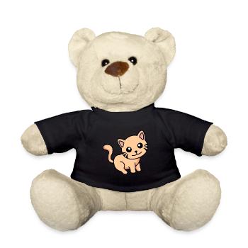 Cat Comic Animal - Teddy Bear - black - Front