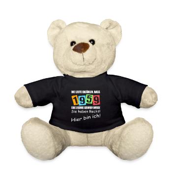 Legende geboren 1959. Lustiger Geburtstagsspruch - Teddy - Schwarz - Vorne