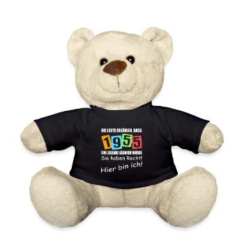 Legende geboren 1955. Lustiger Geburtstagsspruch - Teddy - Schwarz - Vorne
