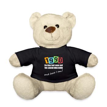 Legend born in 1990. Birthday motif - Teddy Bear - black - Front