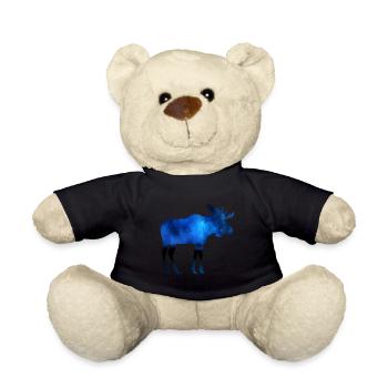 Moose at night - Teddy Bear - black - Front