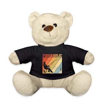 Angler Spruch zum Angeln Angel - Teddy - Schwarz - Vorne
