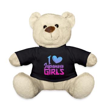 I love Japanese girls - Teddy Bear - black - Front
