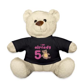 I am already 5 years old 5th birthday - Teddy Bear - black - Front