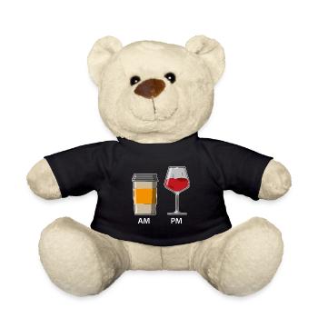 AM PM - Café le matin - Vin le soir - Nounours - noir - Devant
