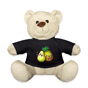 Ananas Birne Liebe - Niedliches Früchte Design - Teddy - Schwarz - Vorne