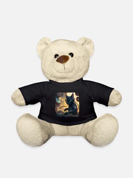 Cyberkatze am DJ-Mischpult - Teddy - Schwarz